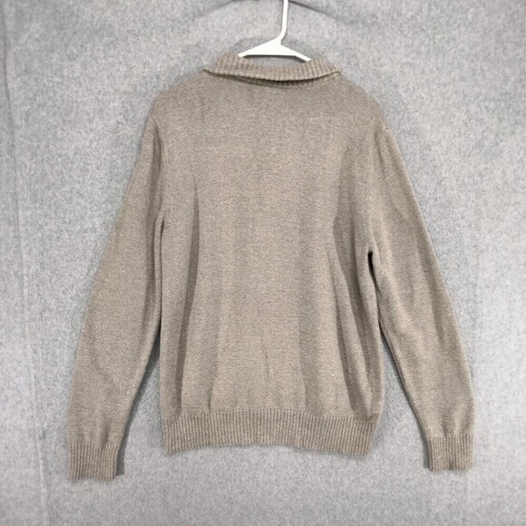 American Eagle Outfitters Pullover Sweater Mens Sz L Brown 1/4 Zip Button Casual - Picture 9 of 12